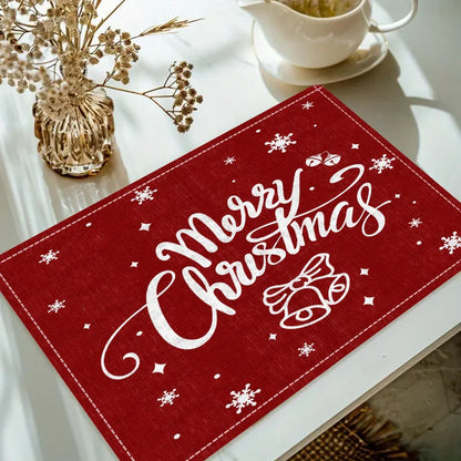 Christmas reindeer linen placemat table mat