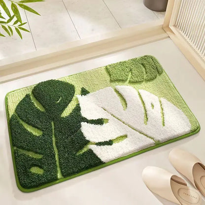 Watermelon Faux Cashmere Bathroom Floor Mat Non-Slip Toilet Carpet