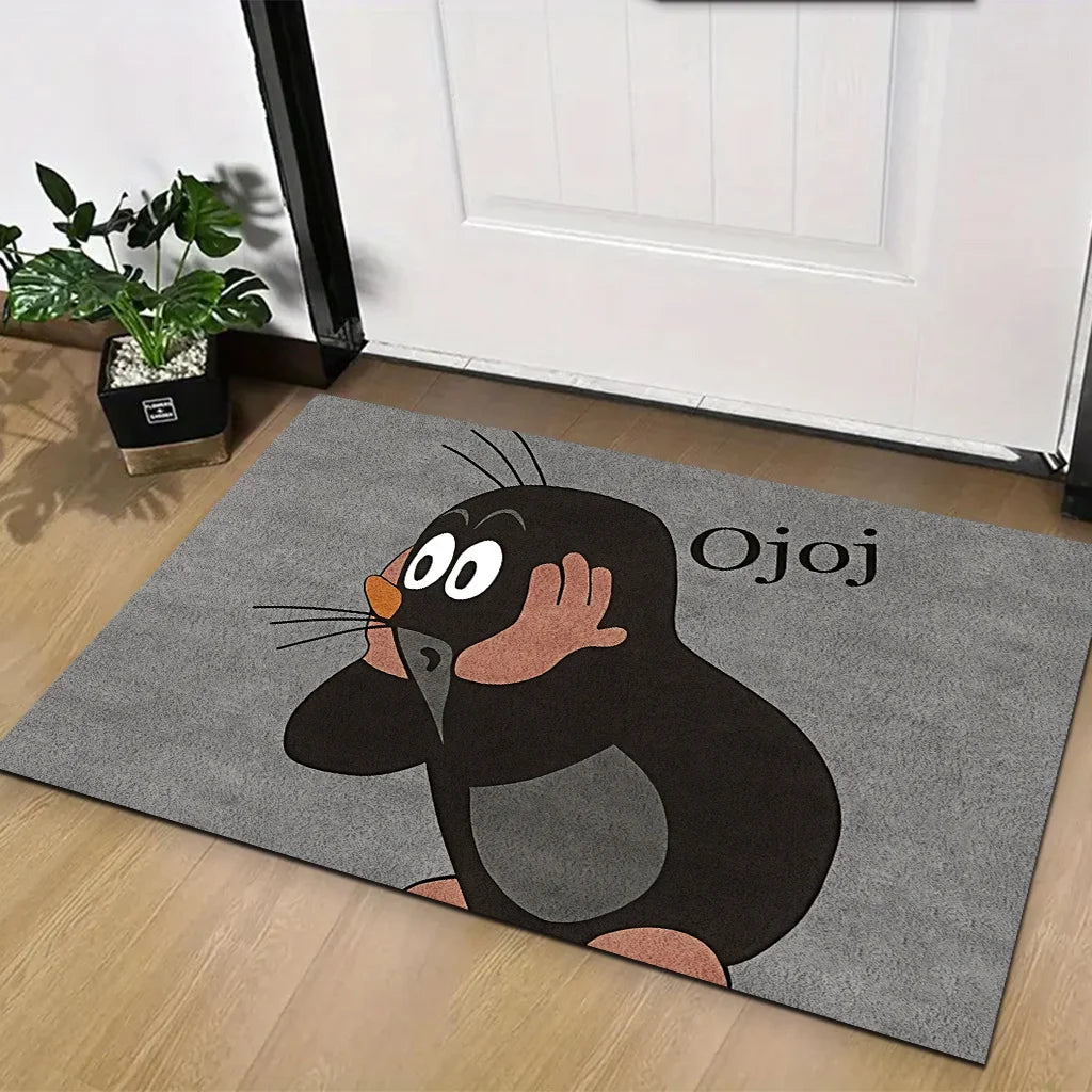 VIKAMA Cartoon Floor Mat Gray Rug Non-Slip Kitchen Doormat Welcome Carpet Bedroom Living Room Home Decor