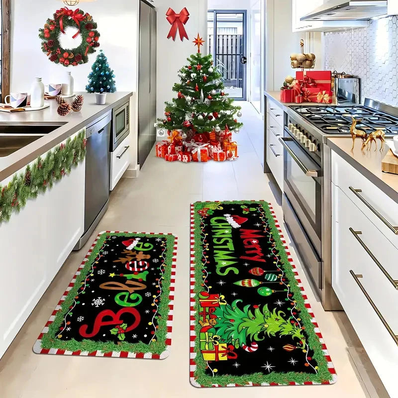 VIKAMA Christmas Cookie Tree Floor Mat