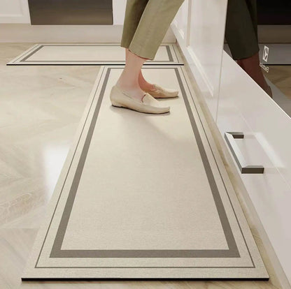 Cuttable non-slip absorbent kitchen mat