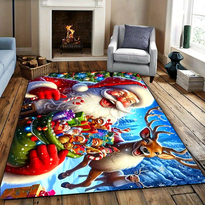 Santa Claus Christmas decorative area rug for living room/bedroom