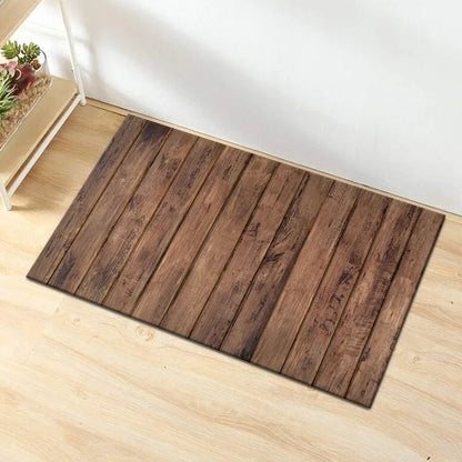 VIKAMA Vintage Wooden Non-Slip Kitchen Floor Mat Set
