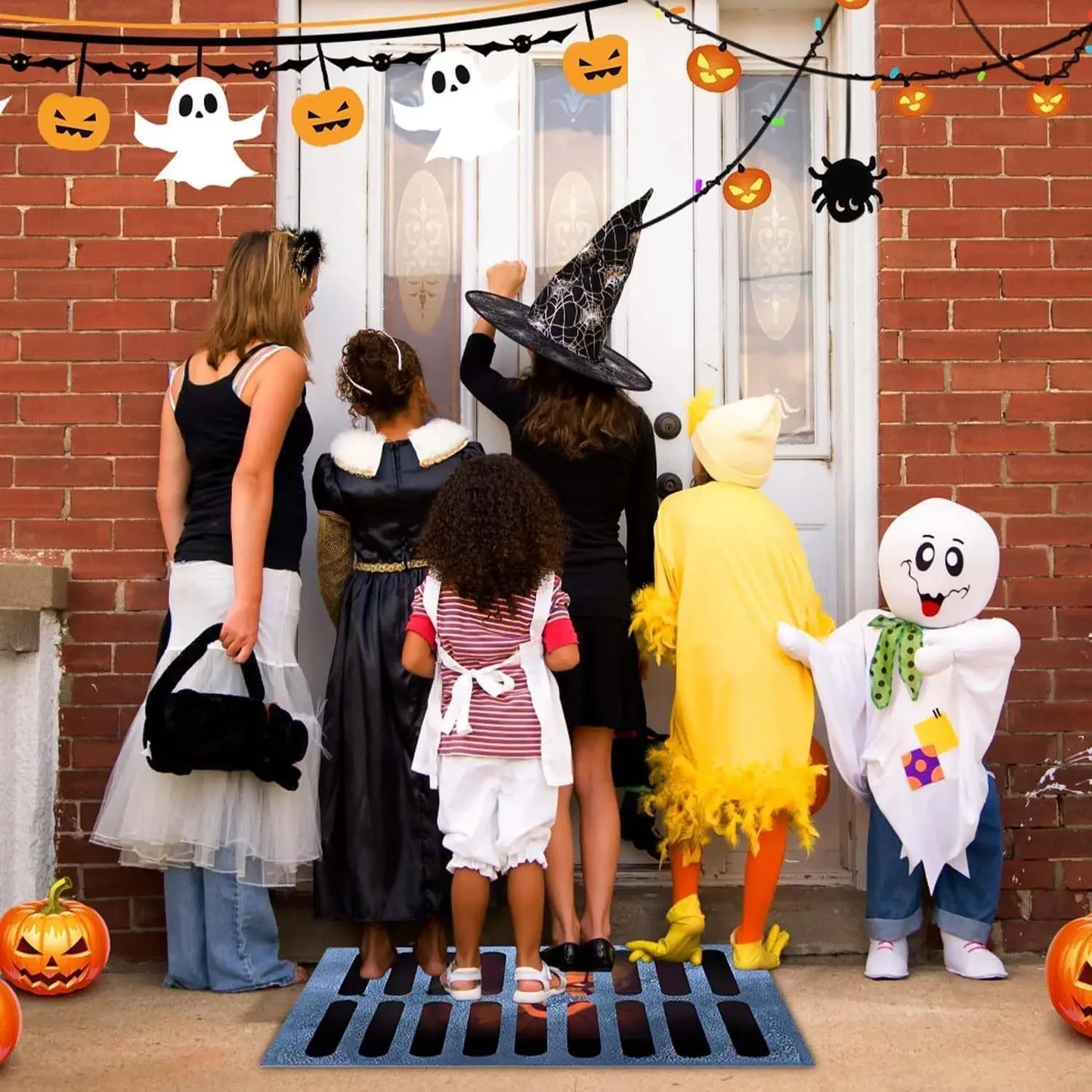 VIKAMA Halloween Clown Trap Rug 3D Illusion Non-Slip Bathroom Entrance Mat Home Decor