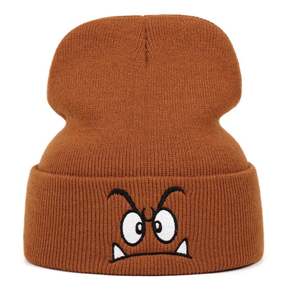 Angry Face Knit Beanie