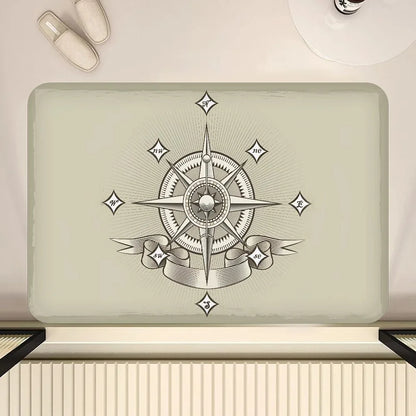 Nautical Compass Non-Slip Area Rug