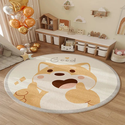 Space Planet Rocket Kids Cartoon Area Rug