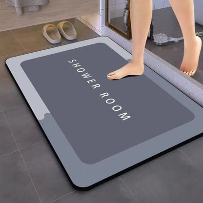 Diatomite Bath Mat Anti-Slip Super Absorbent Quick-Dry Floor Rug Shower Toilet Doormat