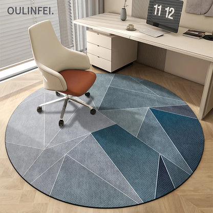 VIKAMA Modern Minimalist Round Carpet Swivel Chair Bedroom Living Room Floor Mat