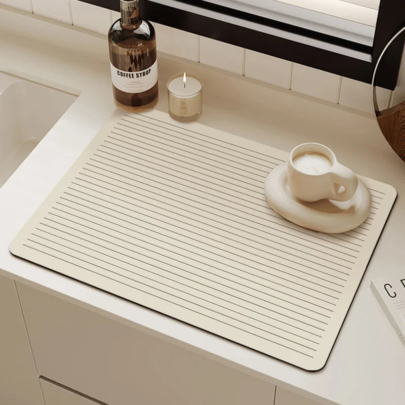 Absorbent anti-slip kitchen countertop pad