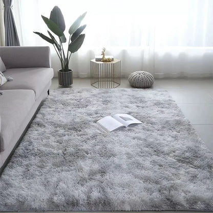 VIKAMA Minimalist Solid Color Shaggy Fluffy Area Rug