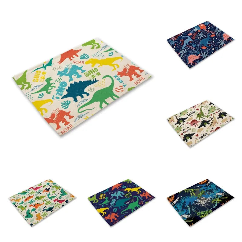 Cute Cartoon Dinosaur Kids Placemat Set