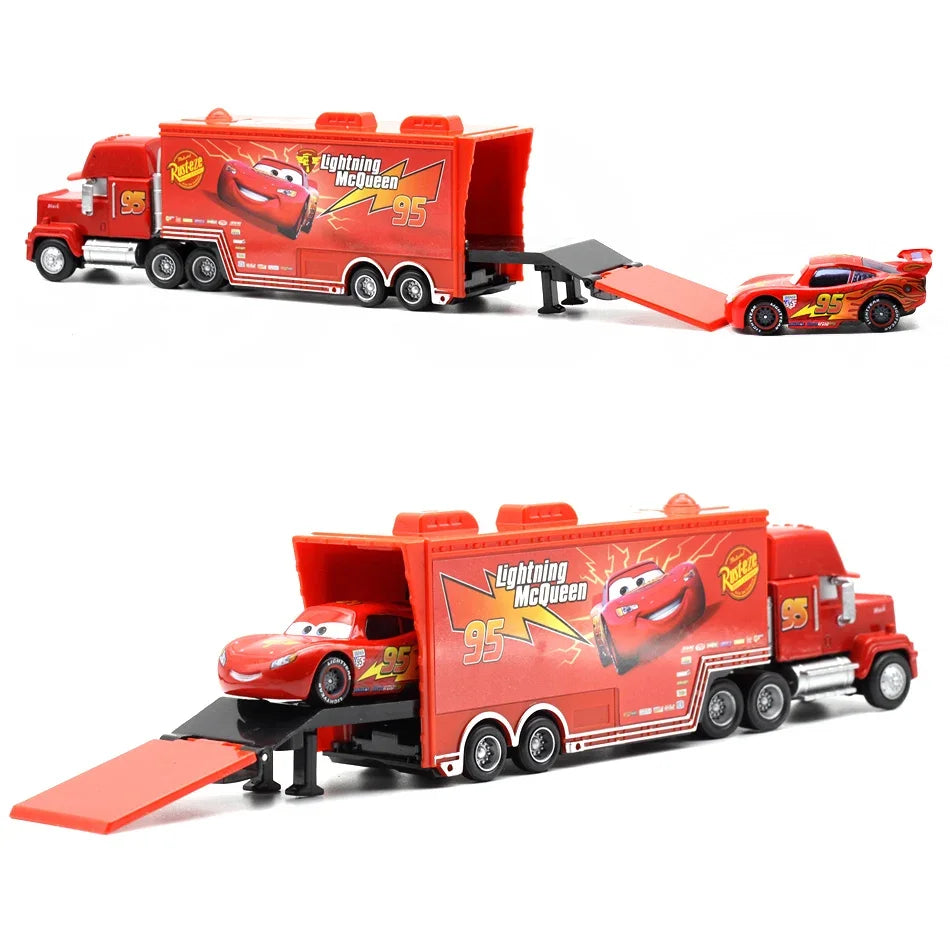 Disney Pixar Cars Lightning McQueen Diecast Truck Trailer Toy