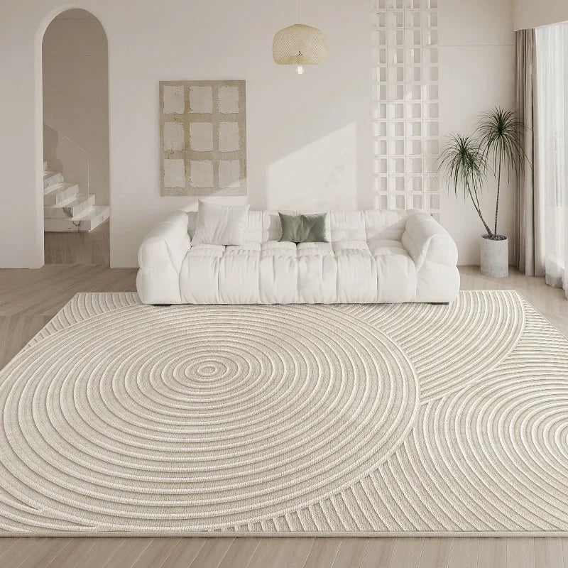 French Cream Light Luxury Washable Large Area Rug