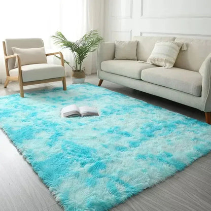 Pink Tie-Dye Carpet Soft Fluffy Large Living Room Kids Bedroom Play Mat