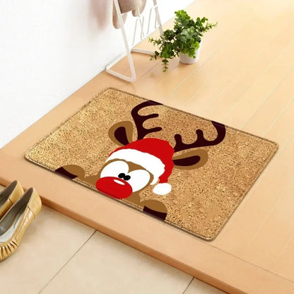 Christmas Santa Reindeer Tree Doormat