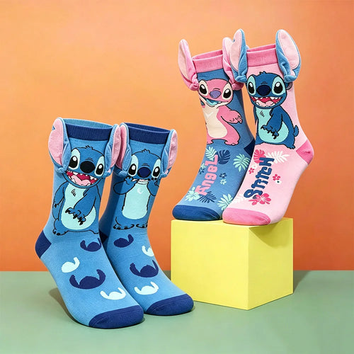 Disney Stitch Funny Cartoon Cotton Socks For Men Women