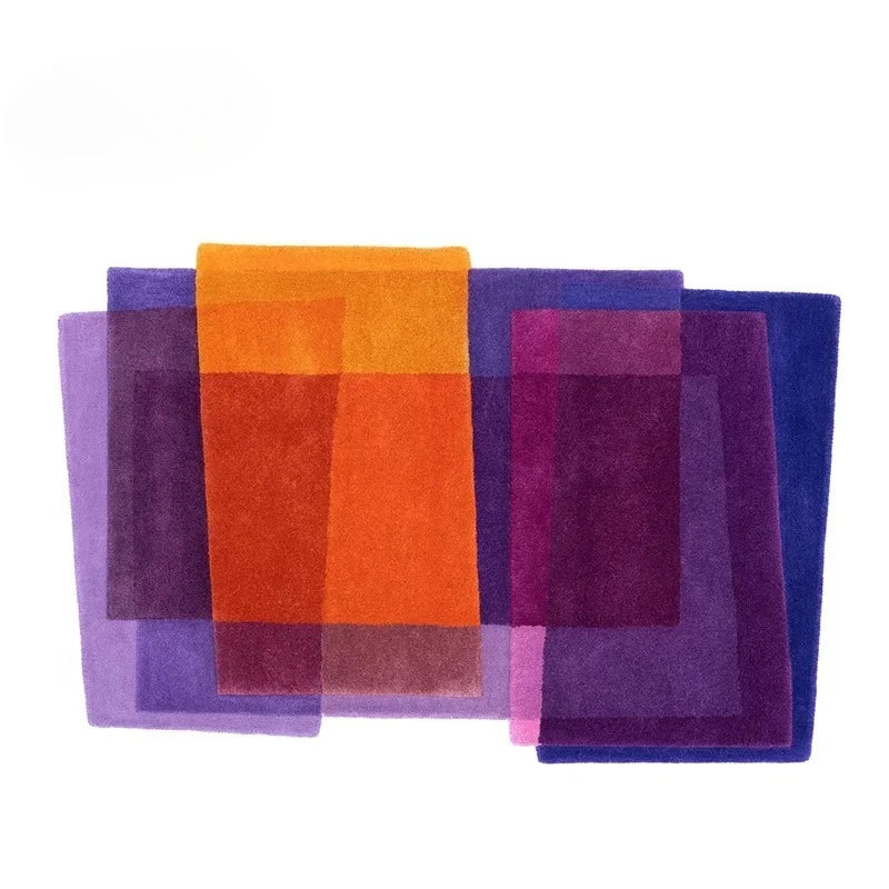 Luxury Dopamine Colorful Irregular Plush Area Rug