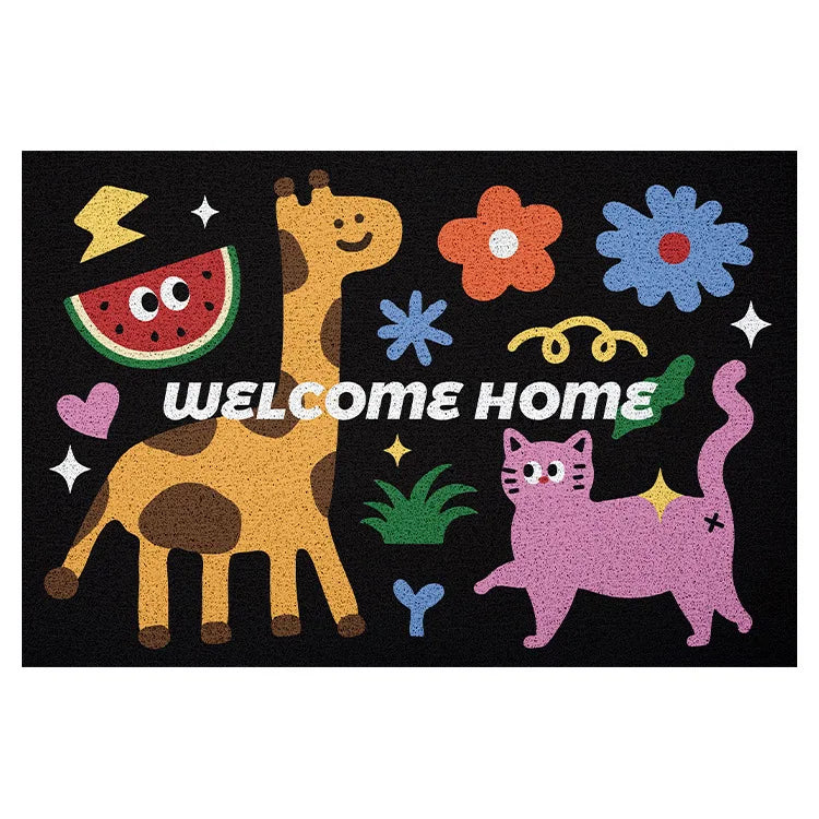 Cuttable cartoon non-slip door mat