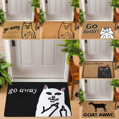 VIKAMA Funny Cat Go Away Non-Slip Doormat
