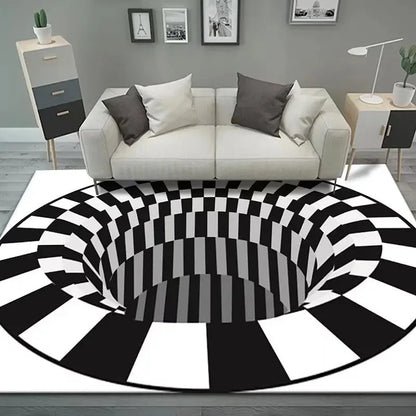 VIKAMA 3D Vortex Illusion Non-Slip Area Rug