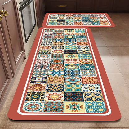 VIKAMA Kitchen Oil-Resistant Floor Mat Absorbent Quick-Dry Non-Slip Bathroom Doormat