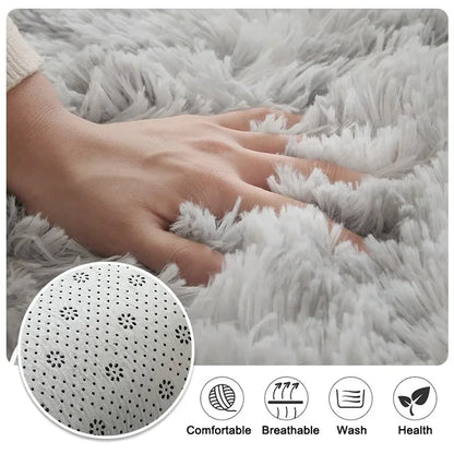 VIKAMA Solid Color Plush Fluffy Area Rug