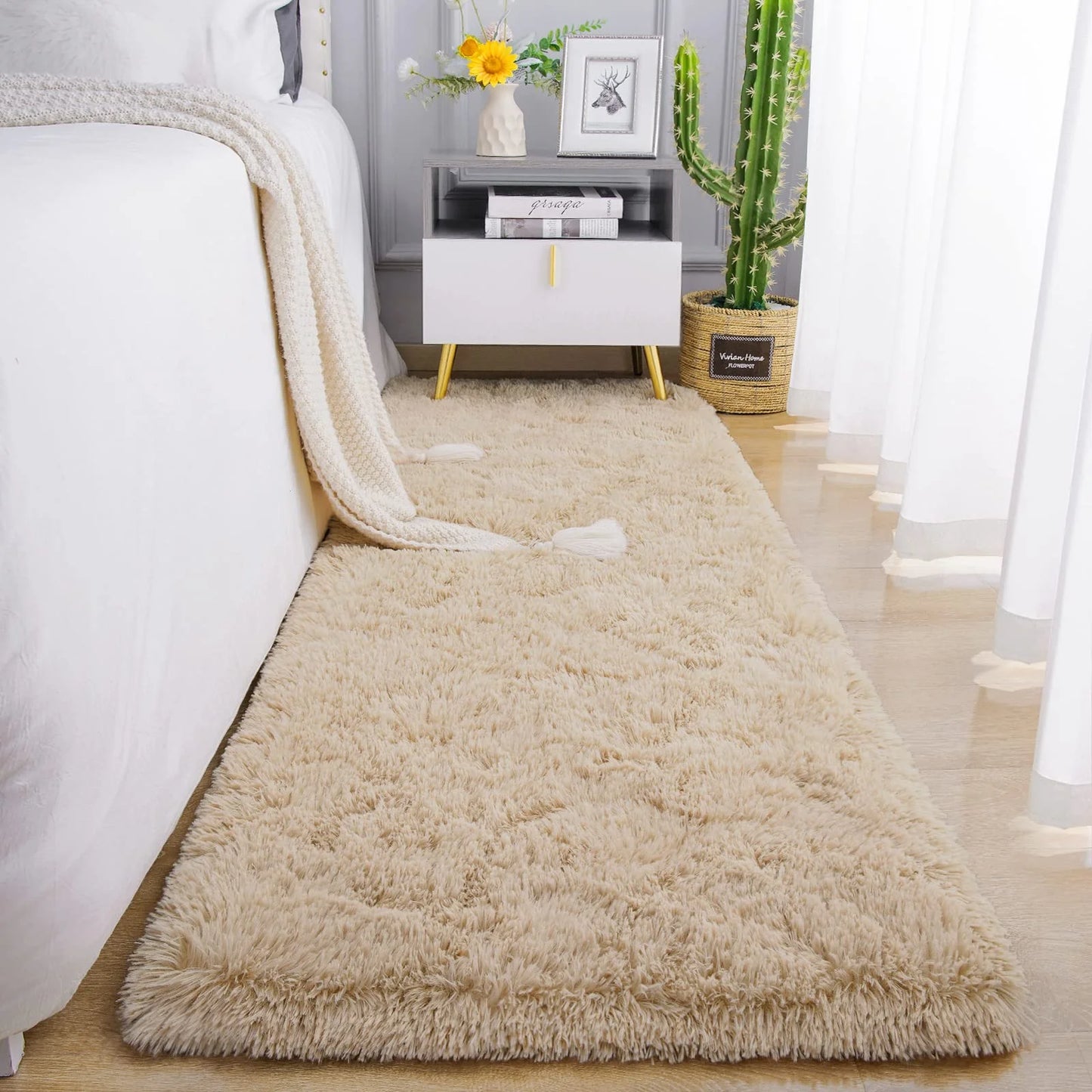 VIKAMA Soft Fluffy Running Area Rug