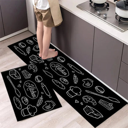 VIKAMA Modern Minimalist Personalized Bathroom Kitchen Doorway Durable Soft Carpet Non-slip Dirty Resistant Home Decoration