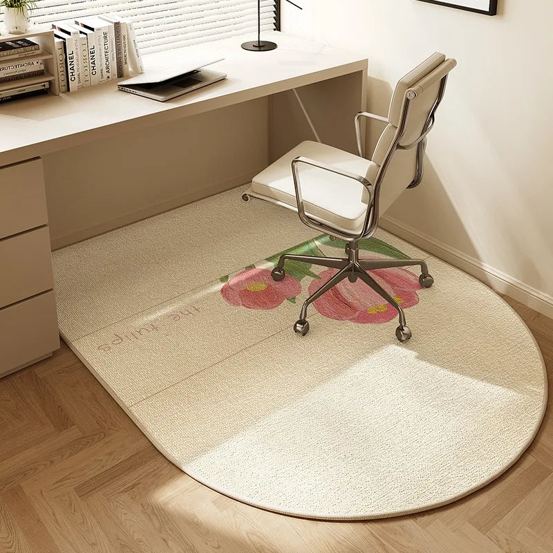 VIKAMA Chair Floor Mat Arched Non-Slip Bedroom Study Office Swivel Chair Rug