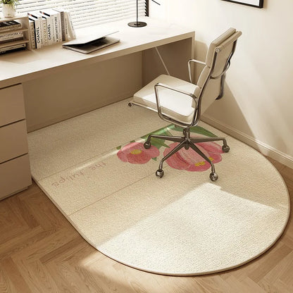 VIKAMA Chair Floor Mat Arched Non-Slip Bedroom Study Office Swivel Chair Rug