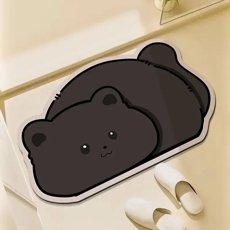 Diatom Mud Bathroom Absorbent Non-slip Toilet Floor Mat Cute Cartoon Door Mat