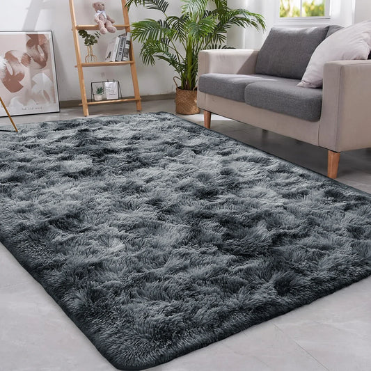 VIKAMA Soft Fluffy Non-Slip Living Room Area Rug