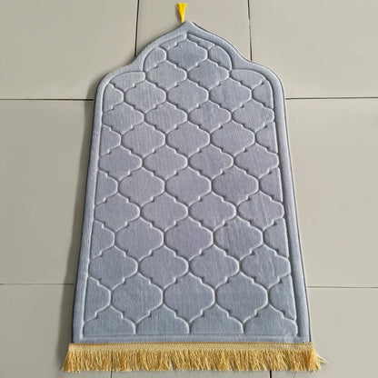 Flannel Prayer Mat Non-Slip Soft Portable Worship Rug Travel Ramadan Gift