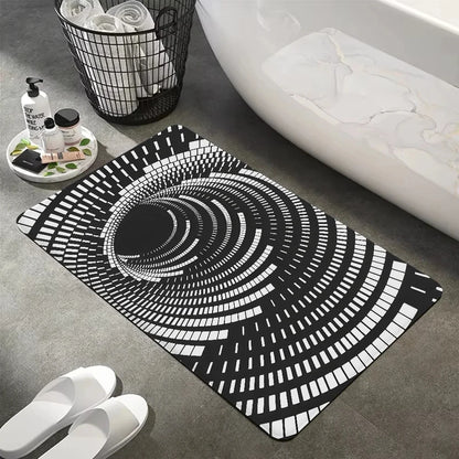 3D Vortex Illusion Rug Non-Slip Carpet Fun Kids Room Bedroom Balcony Living Room Welcome Floor Mat Home Decor
