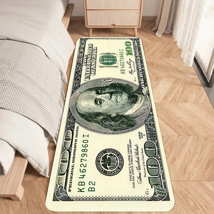 $100 Bill Graffiti Print Rug