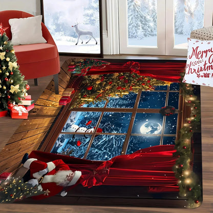 VIKAMA Santa Claus Christmas Area Rug