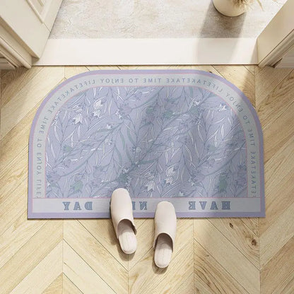 Light Luxury European Floral Bathroom Absorbent Diatom Mud Non-slip Floor Mat Door Mat