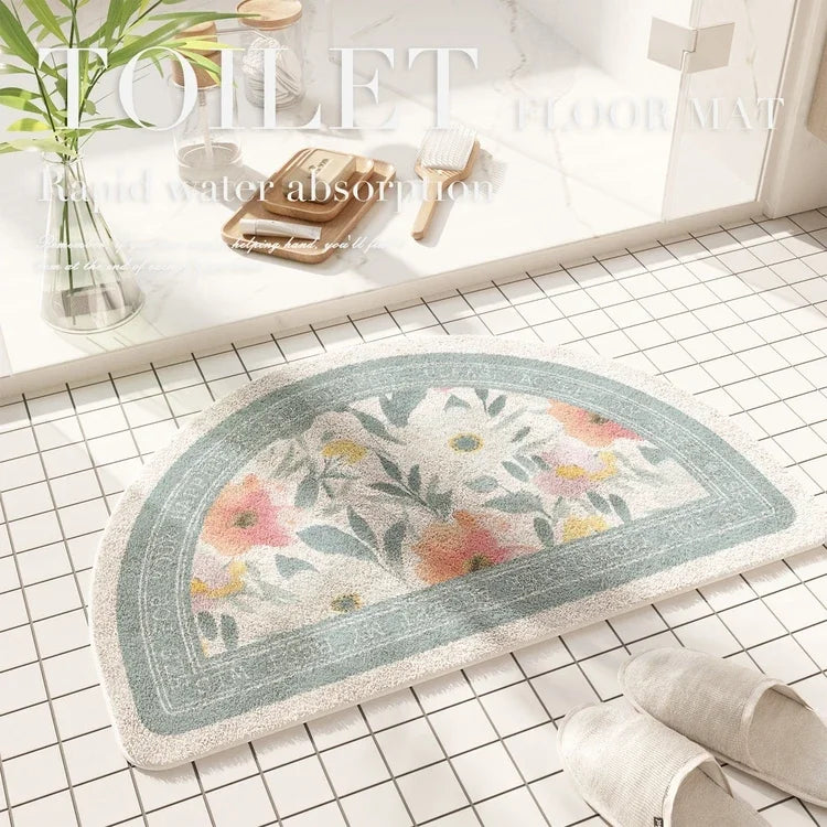 VIKAMA Floral Plush Entrance Doormat