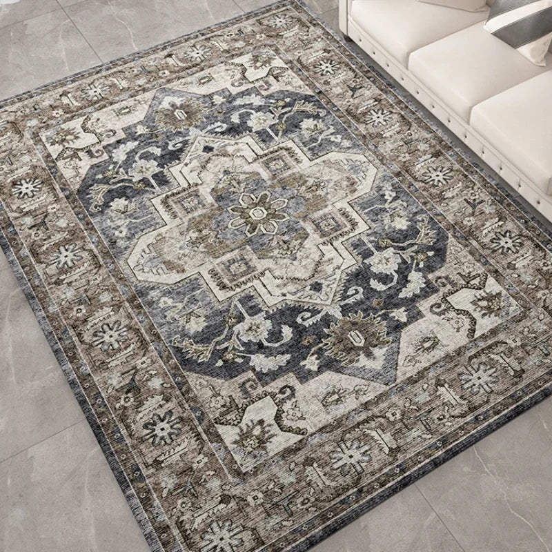 VIKAMA Bohemian Retro Large Area Carpet Non-Slip Living Room Bedroom Floor Mat
