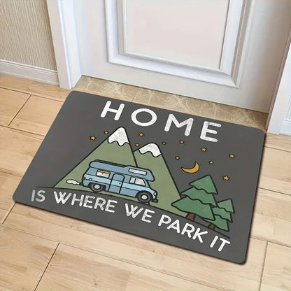 Camping RV Theme Non-Slip Door Mat