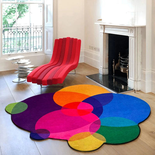 Luxury Dopamine Colorful Irregular Plush Area Rug