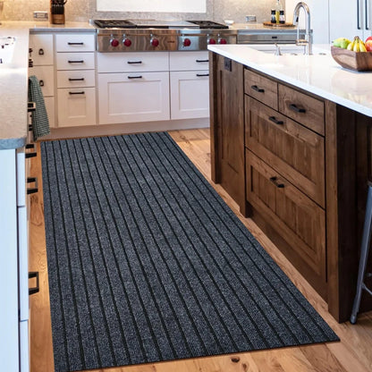 Non-slip striped kitchen and hallway mat