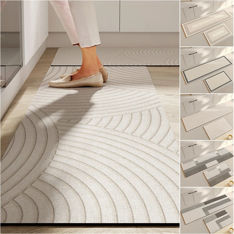 Super absorbent anti-slip bath mat