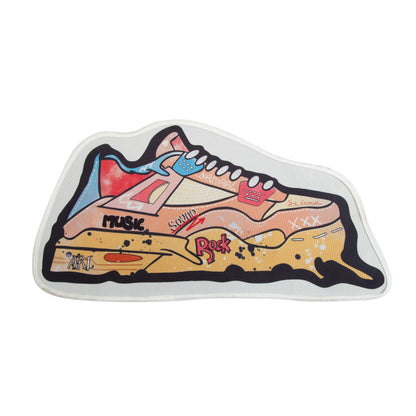 Yellow Basketball Shoes Shaped Non-Slip Area Rug