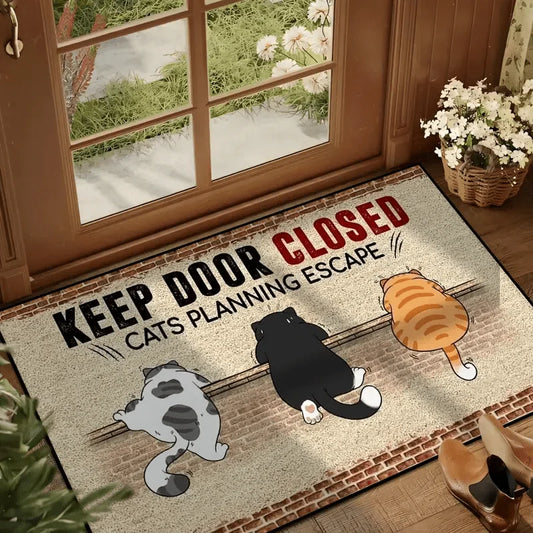 VIKAMA Cartoon Cute Cat Rug Washable Non-Slip Door Mat Bedroom Living Room Welcome Carpet Outdoor Floor Rug Home Decor