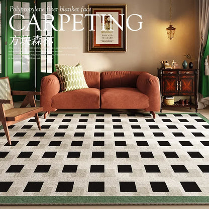 VIKAMA French Vintage Large Area Living Room Carpet Stain-Resistant Non-Slip Bedroom Floor Mat