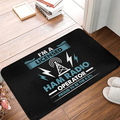 Licensed HAM Retro Radio Operator Doormat Non-Slip Floor Mat Kitchen Bathroom Living Room Entrance Rug Home Decor