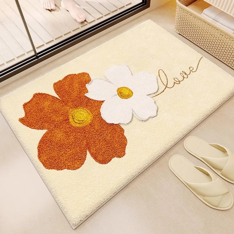 Panda cartoon absorbent non-slip bath mat