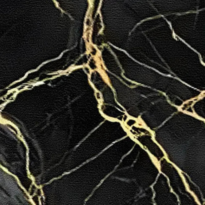 VIKAMA Black Gold Marble Bathroom Mat Set